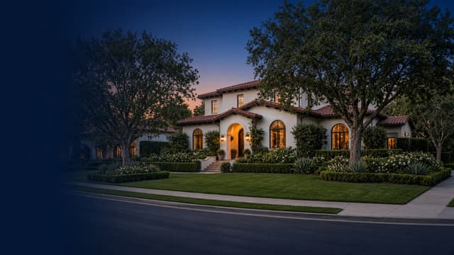Mediterranean-style home with trees — illustrative, not a documented Alhambra address
