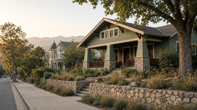 Illustrative Northeast LA Craftsman street for the Highland Park guide — not a documented address